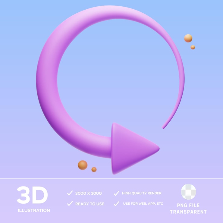 PSD ilustración 3d de la flecha de actualización de psd