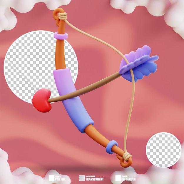 Ilustración 3d de la flecha del amor 3