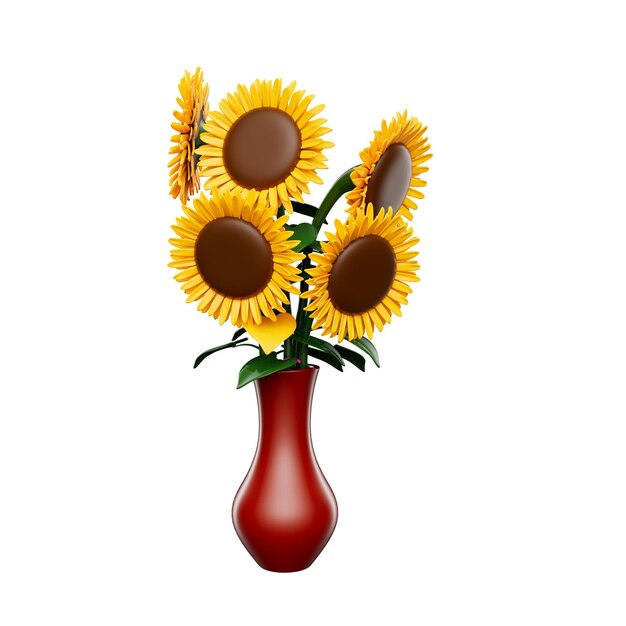 Ilustración 3D de flores