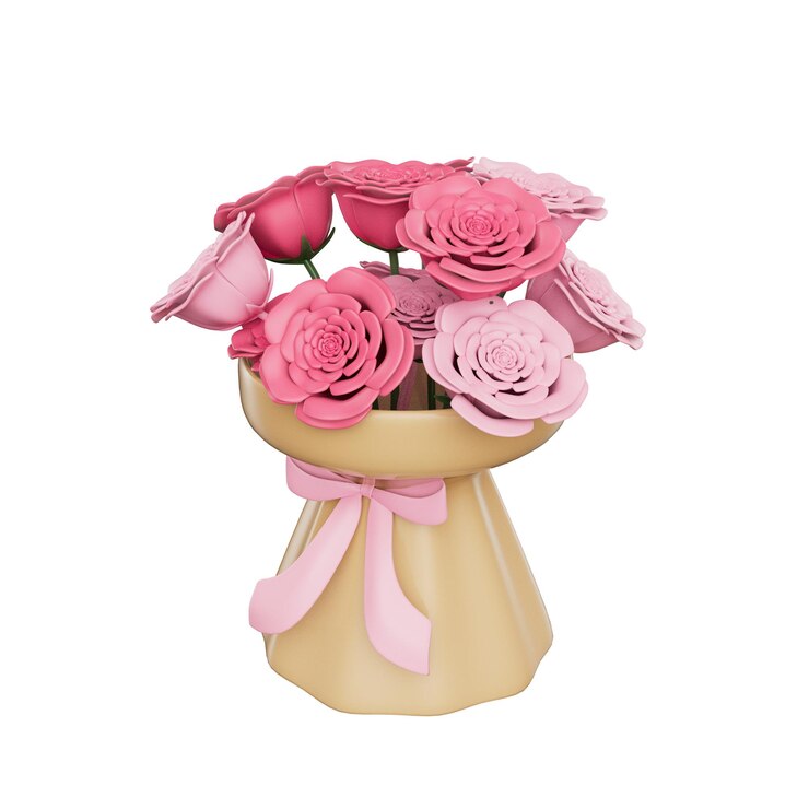 PSD ilustración 3d de flores