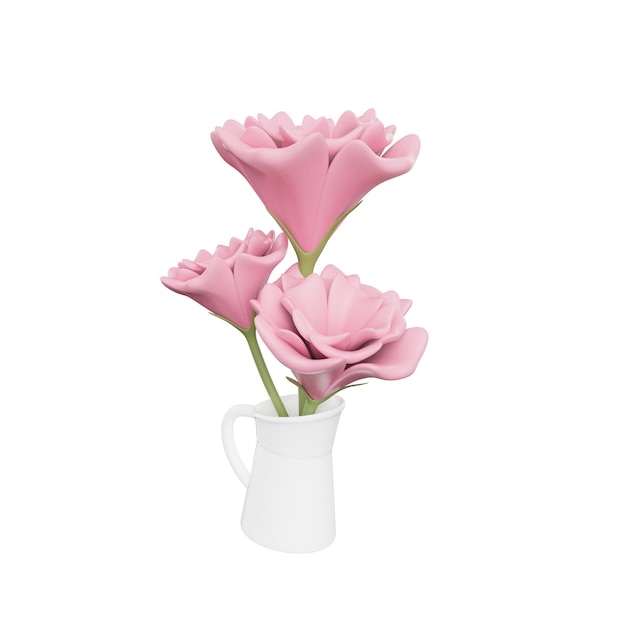 Ilustración 3D de flores