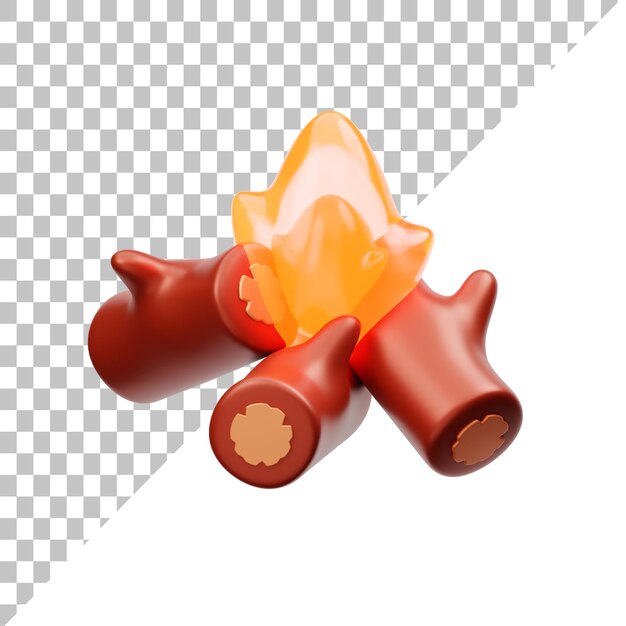 Ilustración 3D de fogata
