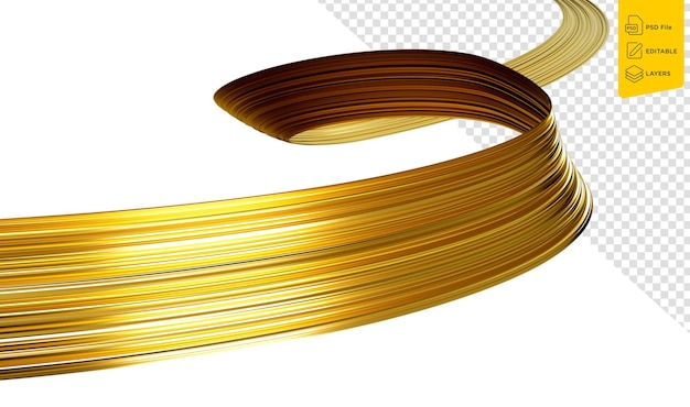 Ilustración 3d de fondo de cintas de oro abstracto