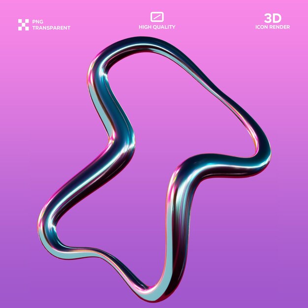 Ilustración en 3D de la forma abstracta de PSD