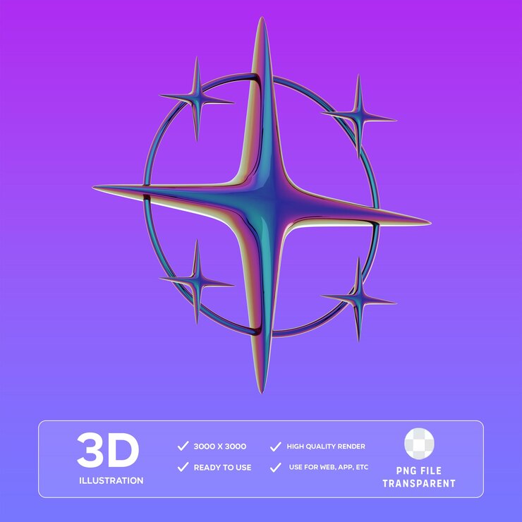 Ilustración en 3D de la forma abstracta de PSD