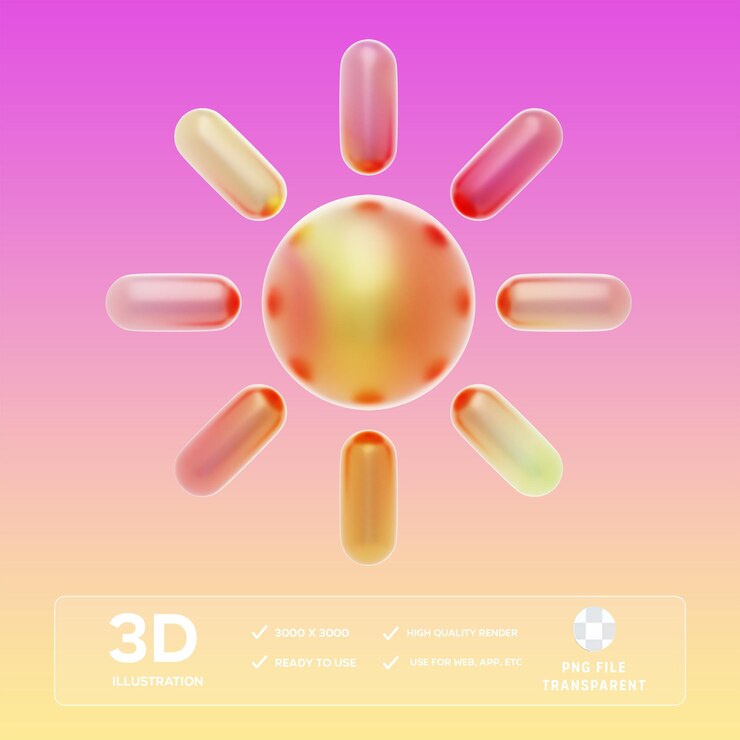 Ilustración en 3D de la forma abstracta de PSD