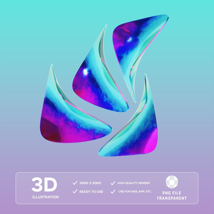 PSD ilustración en 3d de la forma abstracta de psd