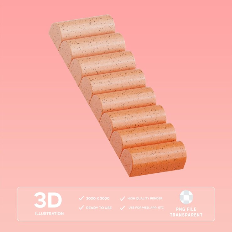 PSD ilustración en 3d de la forma abstracta de psd