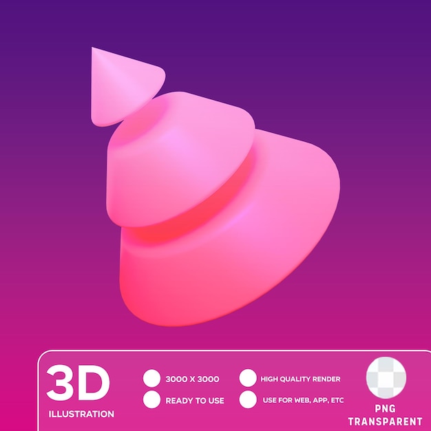 PSD ilustración en 3d de la forma abstracta de psd