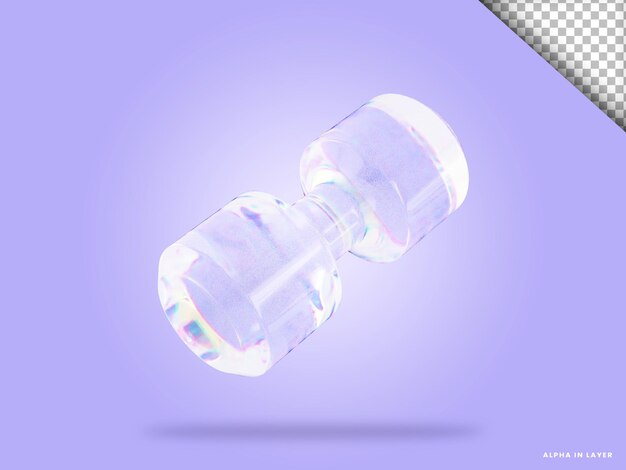 Ilustración 3d de forma abstracta de vidrio de dispersión