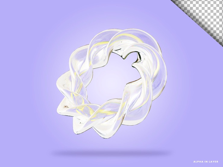 PSD ilustración 3d de forma abstracta de vidrio de dispersión