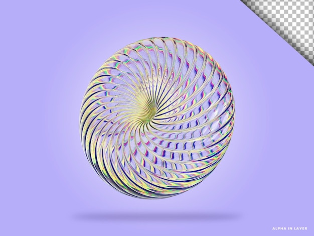 Ilustración 3d de forma abstracta de vidrio de dispersión
