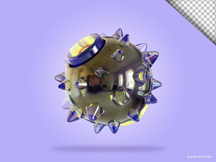 PSD ilustración 3d de forma abstracta de vidrio de dispersión
