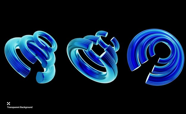 Ilustración 3D de la forma geométrica Y2K