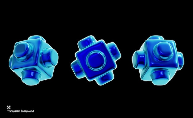 Ilustración 3D de la forma geométrica Y2K