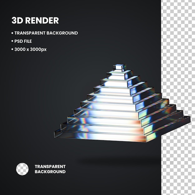 PSD ilustración 3d en forma de pirámide