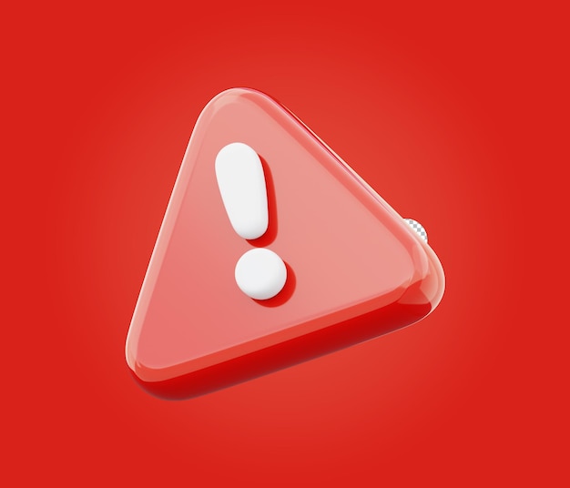 Ilustración en 3D de la forma triangular del símbolo de advertencia