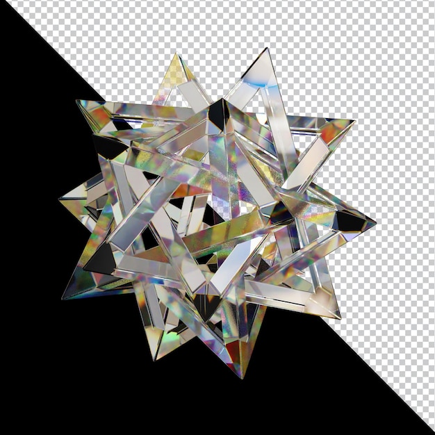 Ilustración 3D de formas abstractas de vidrio de dispersión con colores vibrantes