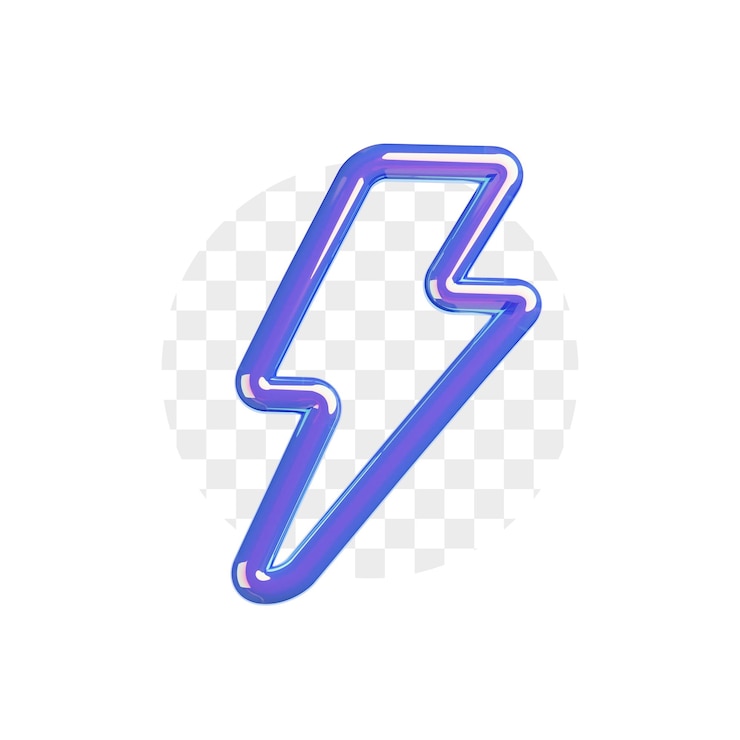 PSD ilustración 3d de las formas holográficas en flash