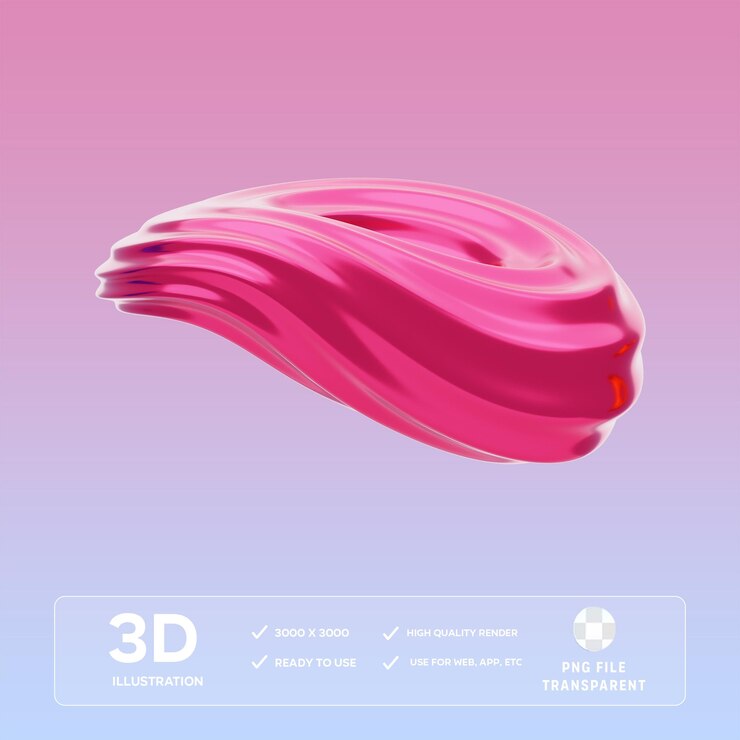 Ilustración 3D de las formas metálicas abstractas de PSD