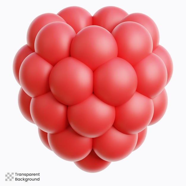 Ilustración en 3D de las frambuesas