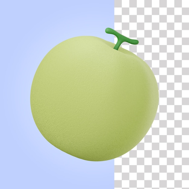 Ilustración 3d de fruta de melón