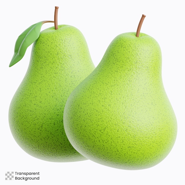 Ilustración en 3D de la fruta de la pera