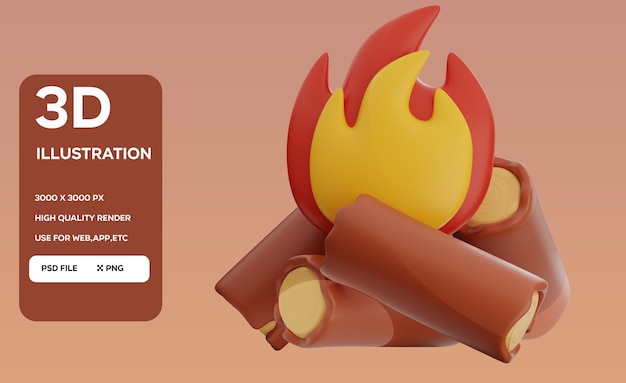 Ilustración 3D de fuego de hueso de PSD