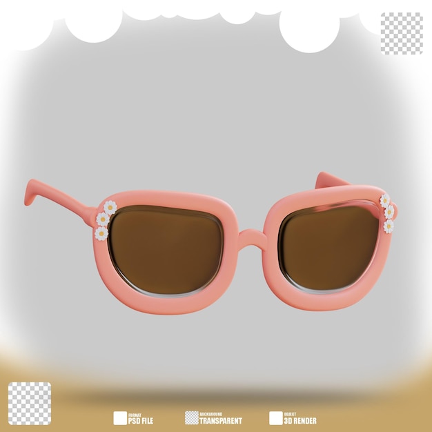 PSD ilustración 3d de gafas casuales 2