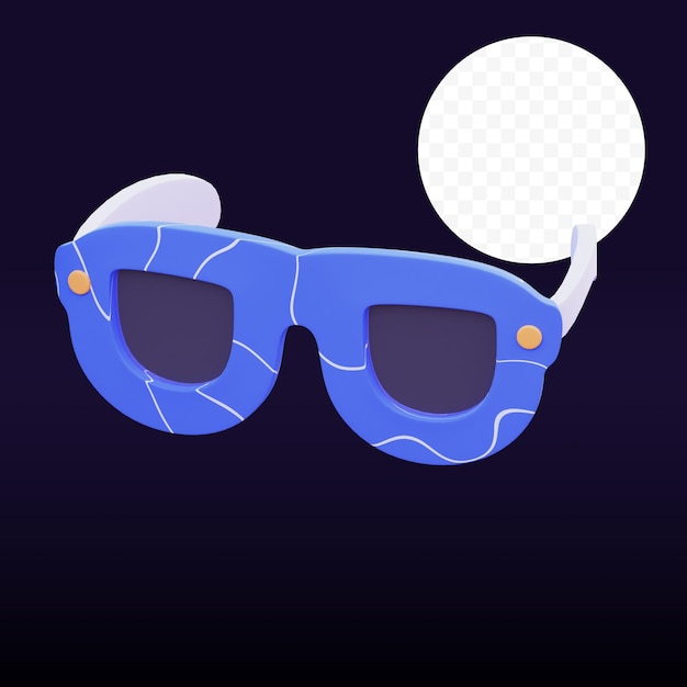 PSD ilustración 3d de gafas de sol