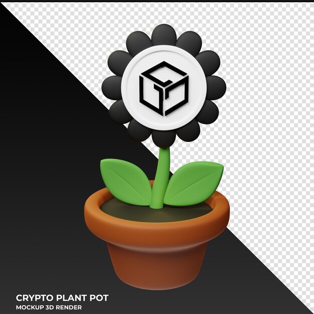 PSD ilustración en 3d de gala crypto plant pot