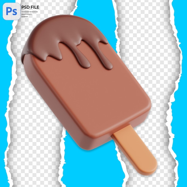 PSD ilustración 3d de galletas de chocolate render icon aislado png