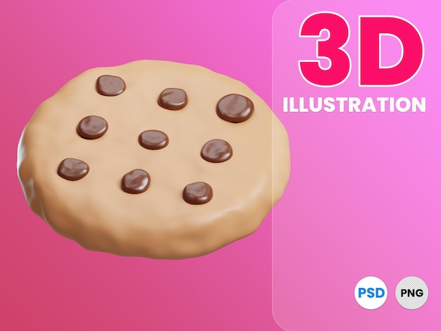 PSD ilustración 3d de galletas