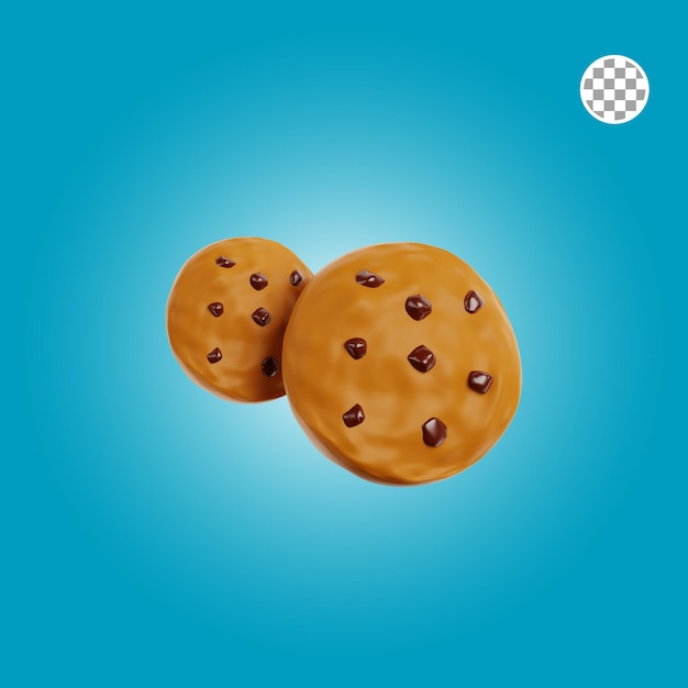 PSD ilustración 3d de galletas
