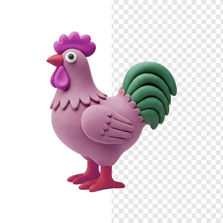 PSD ilustración en 3d del gallo de dibujos animados