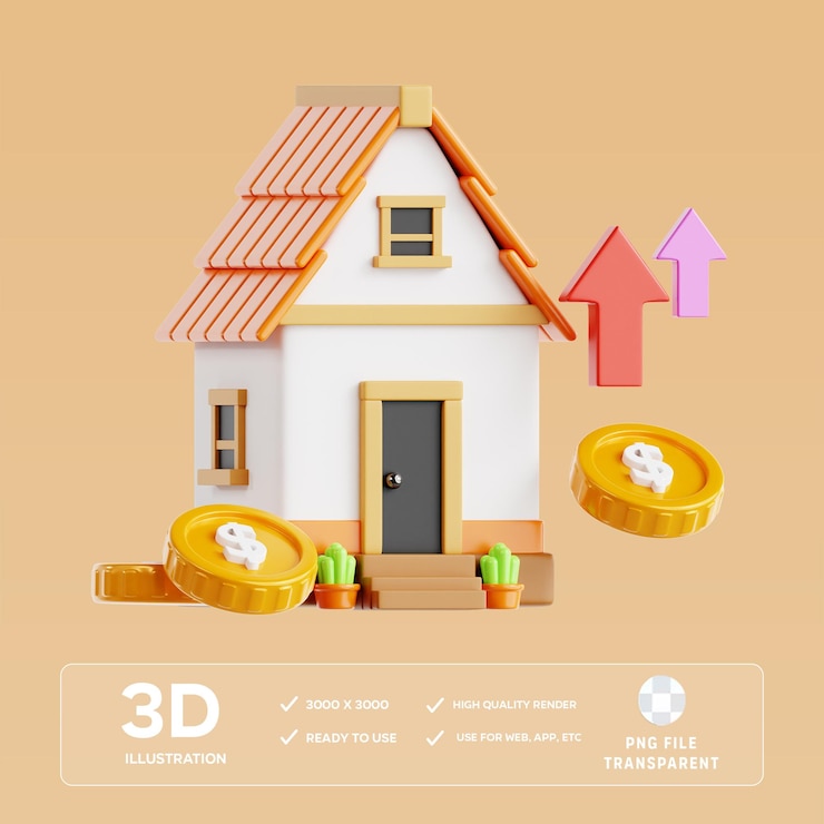 PSD ilustración 3d de las ganancias de psd