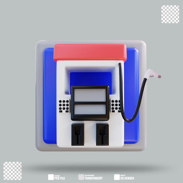 Ilustración 3d gasolinera 2