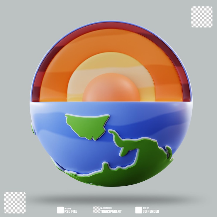 PSD ilustración 3d de la geología 2