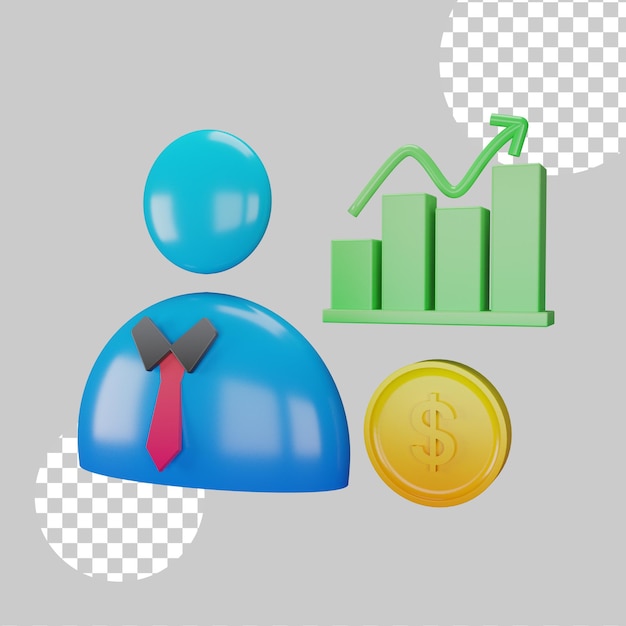 Ilustración 3d de gestión de datos