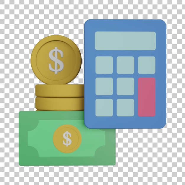Ilustración en 3D de la gestión del dinero