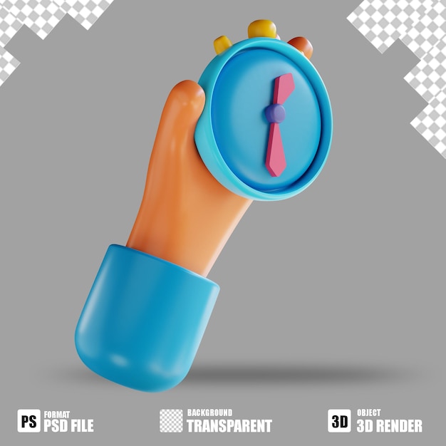 Ilustración 3D gestión de mano y tiempo 2 adecuado para marketing