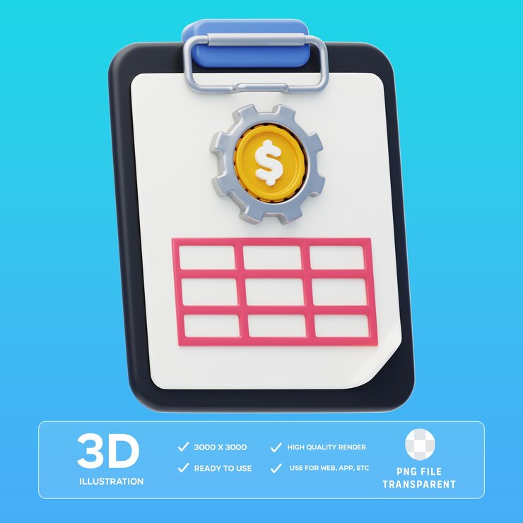 Ilustración 3D de gestión de proyectos de PSD