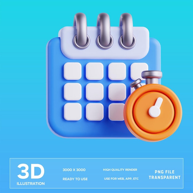 Ilustración 3D de la gestión del tiempo de PSD