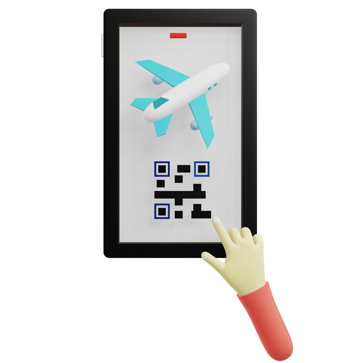 PSD ilustración en 3d del gesto de los dedos del código qr con fondo transparente