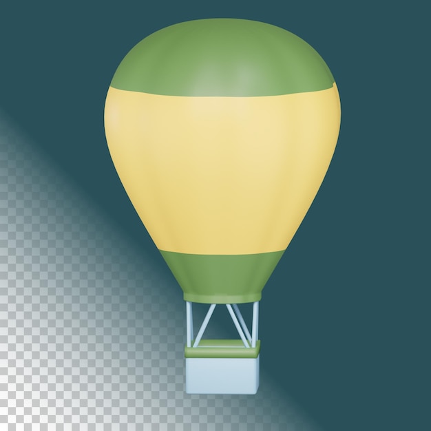 Ilustración en 3D del globo de aire caliente