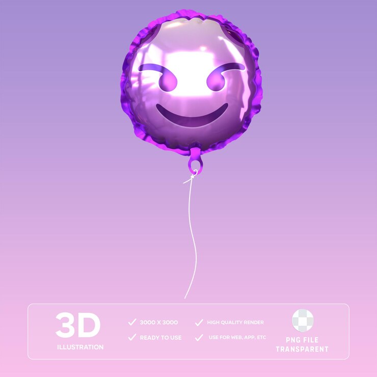 Ilustración 3D del globo demoníaco de PSD