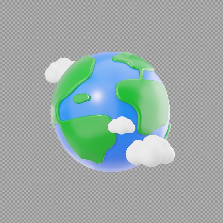 PSD ilustración en 3d del globo mundial