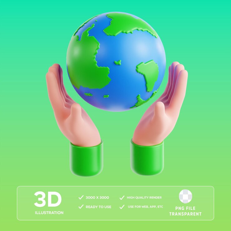 Ilustración 3D del globo PSD