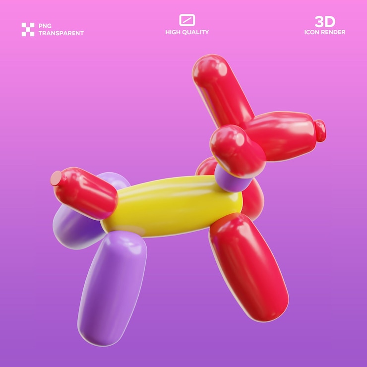 PSD ilustración 3d de los globos psd de dog3
