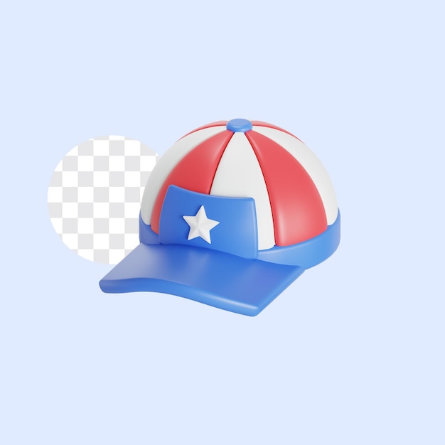 Ilustración 3D de la gorra estadounidense
